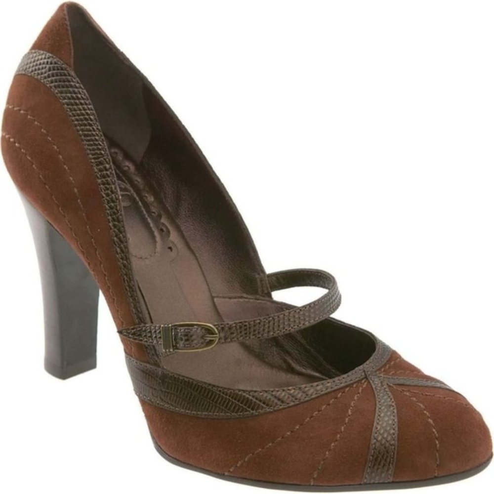 Cole Haan Rafael Mary Jane brown suede heel pump